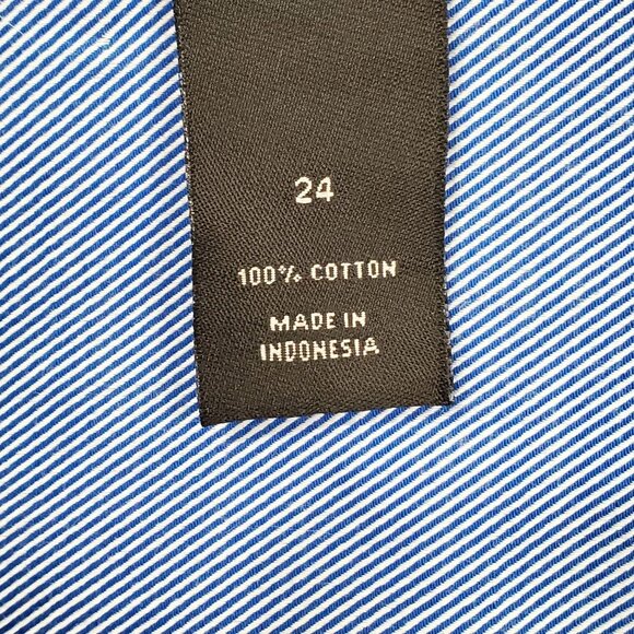 Lane Bryant Plus Size 24 Shirt Stripe Button Up Long Sleeve Collared Cotton Blue - Picture 8 of 10